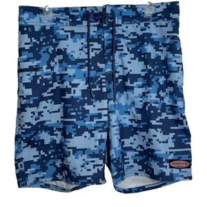 Vineyard Vines Swim Trunks Mens size 32 Blue Gray and Black Camo Pattern Preppy